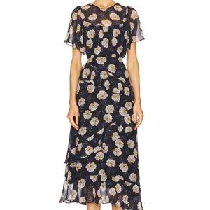 Revolve ASTR The Label Floral Midi Dress, Size Large